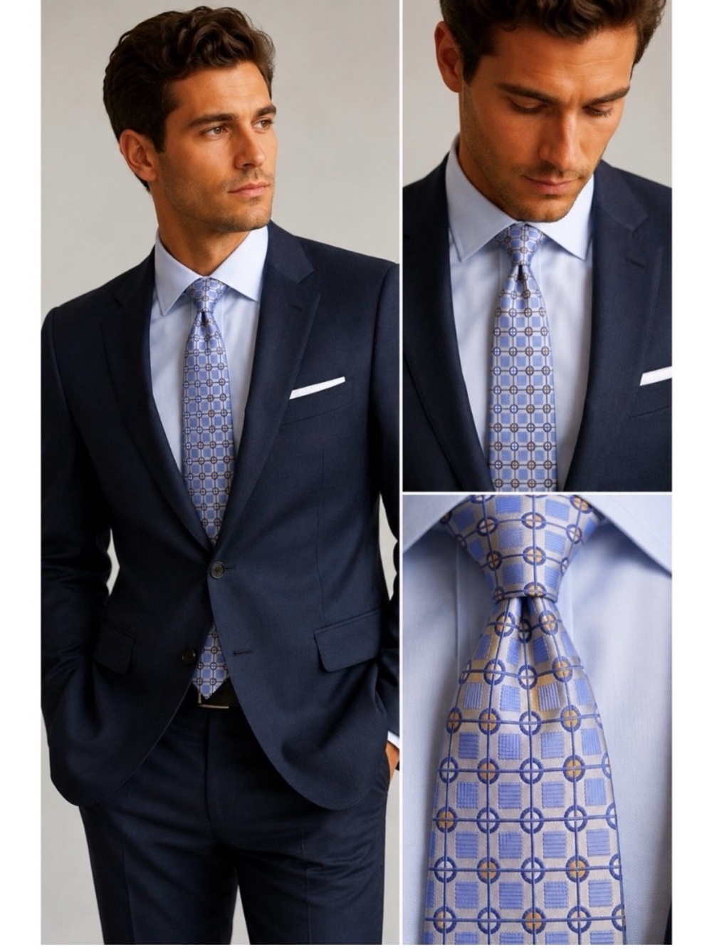 XMI Platinum Silk Printed Tie